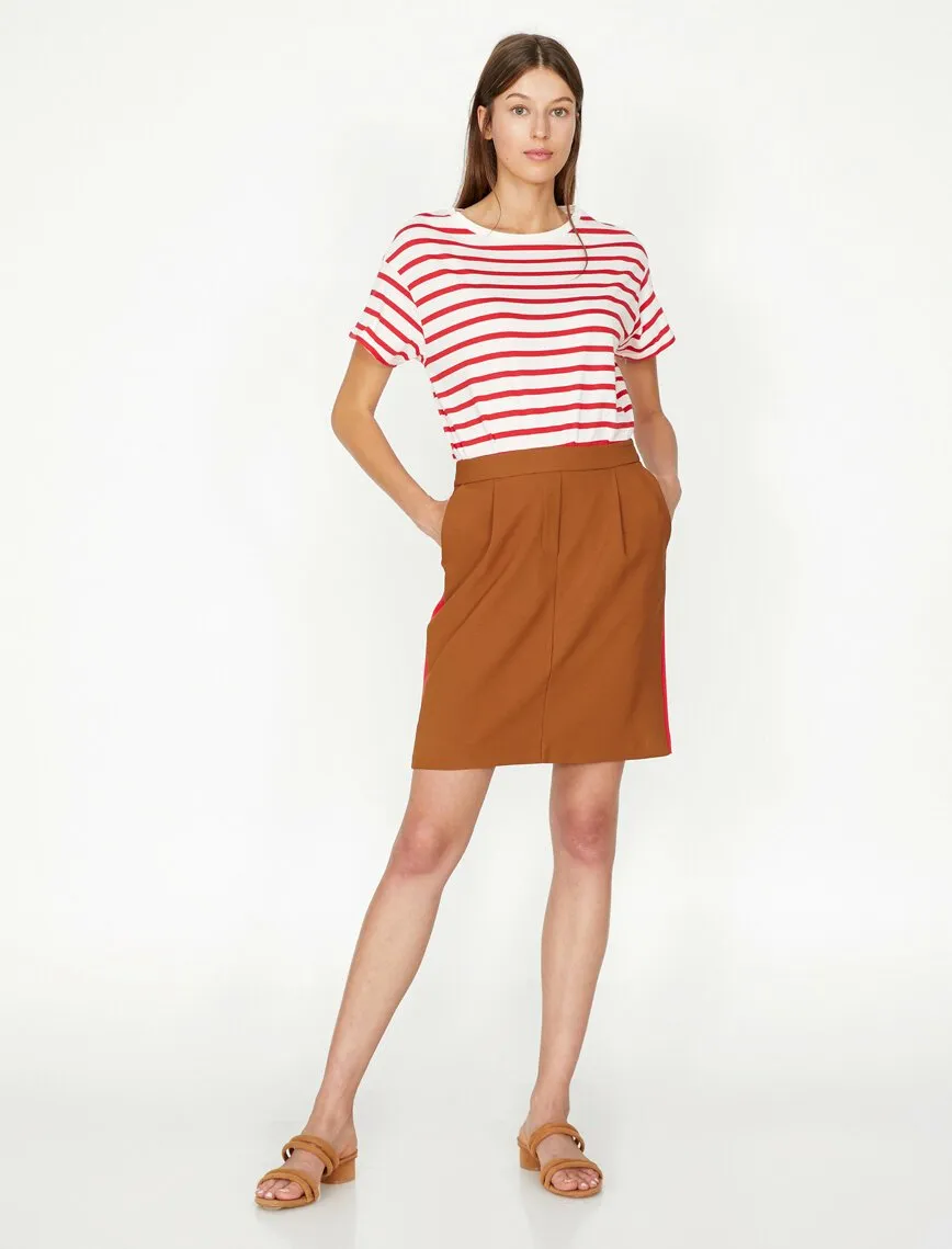12136 Brown Mini Skirt
