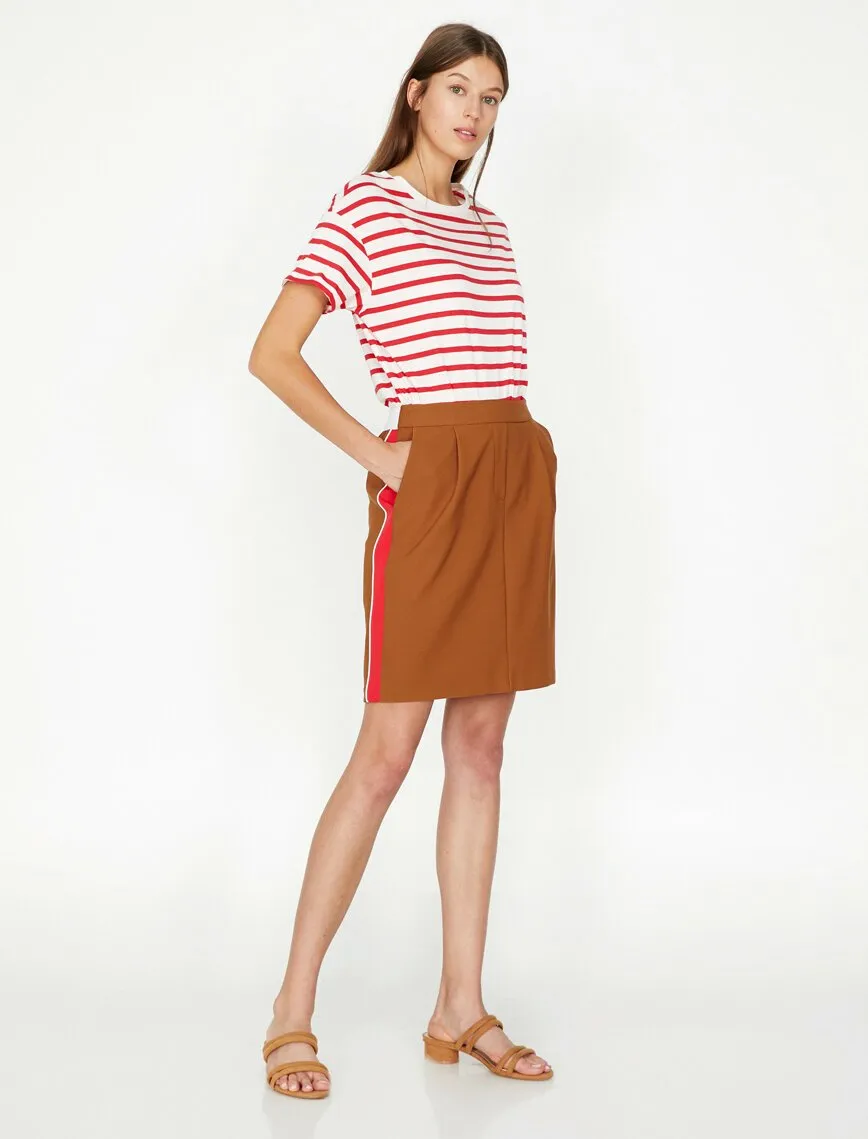 12136 Brown Mini Skirt