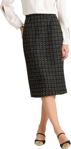 Allegra K Women's Plaid Tweed High Waist Work Office Bodycon Pencil Skirt