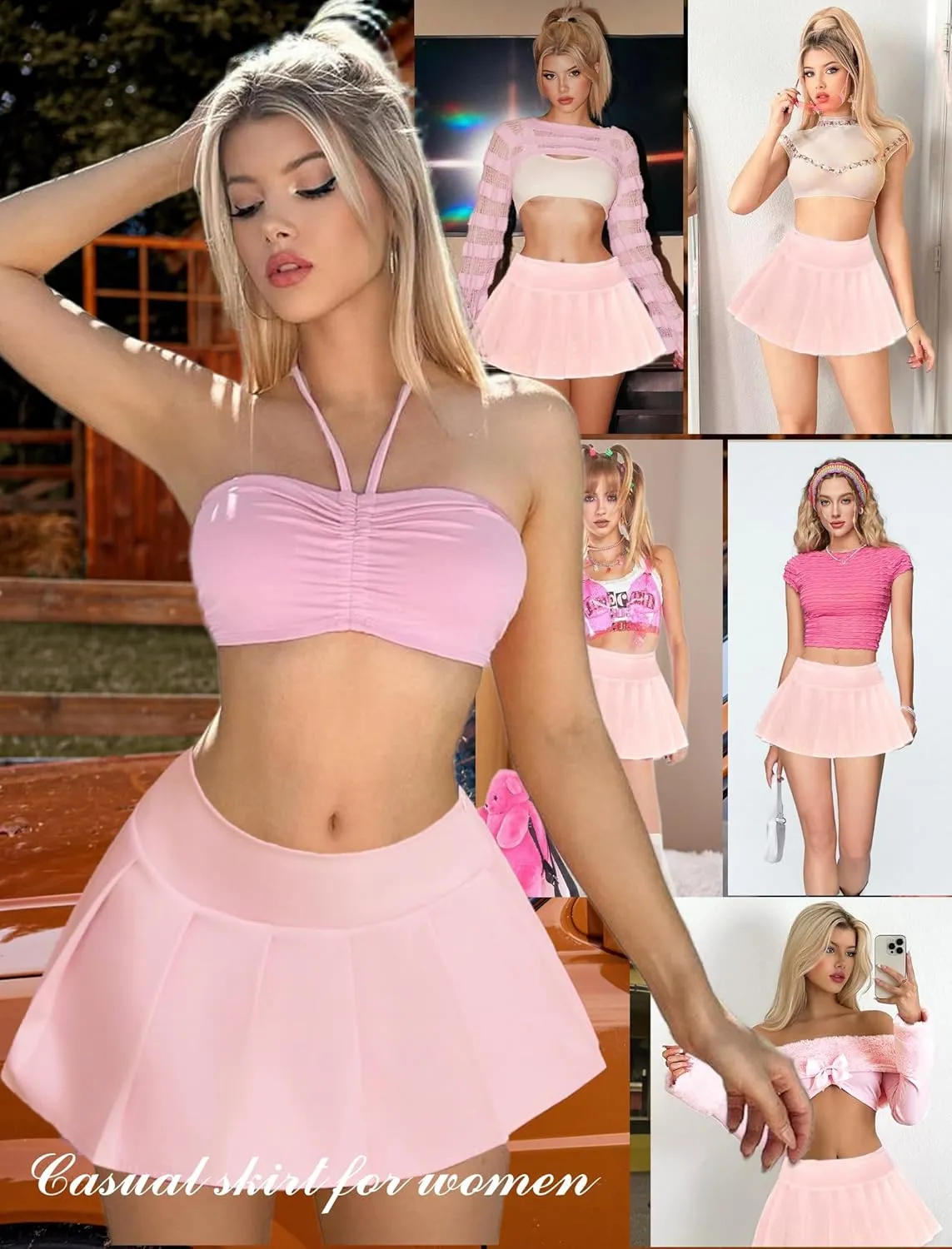 Avidlove Pleated Skirts for Women Sexy Costume Lingerie Mini Plaid Skirt Role Play Schoolgirl Outfits