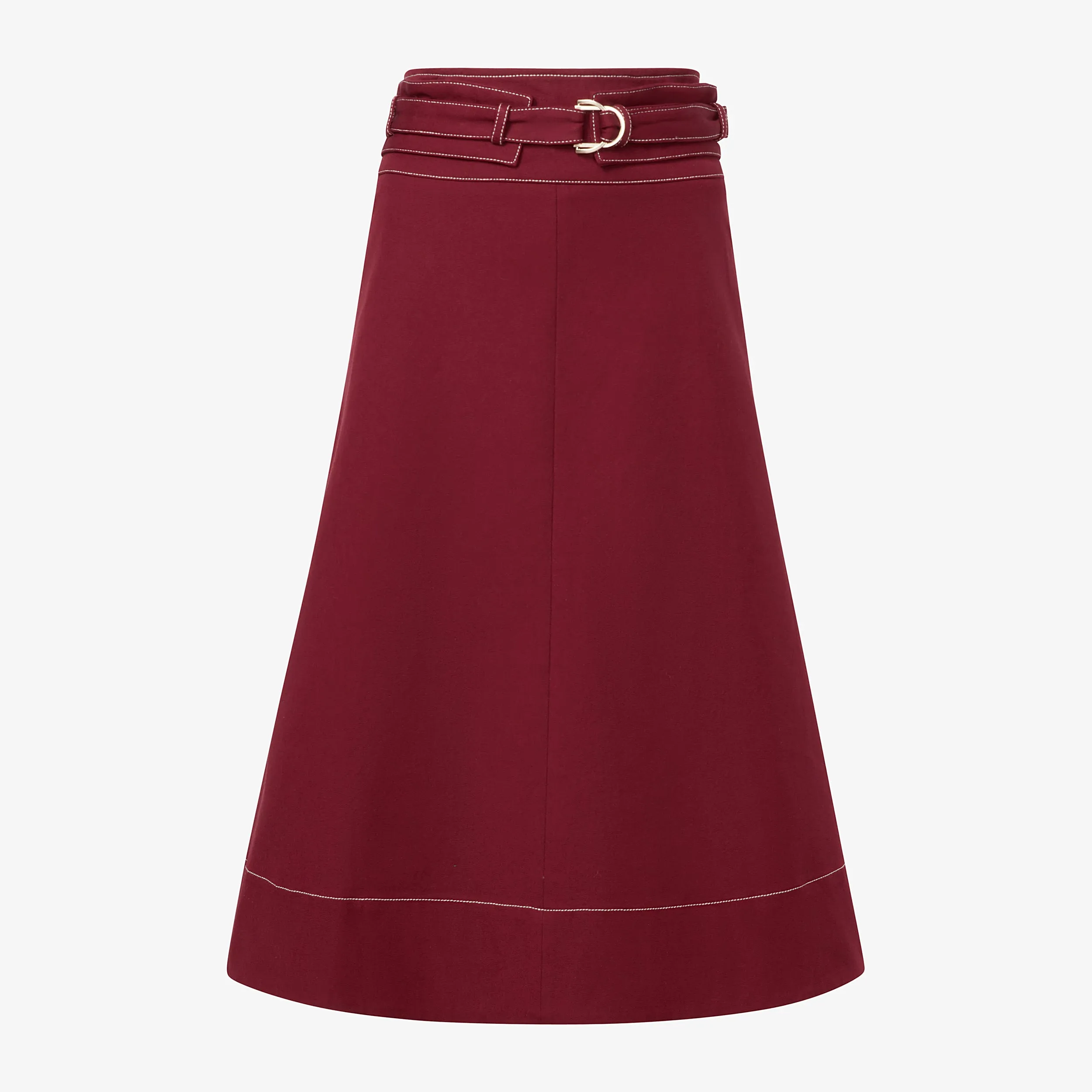 Bodhi Skirt - Contrast Stitch Eco Better Than Denim :: Berry Jam