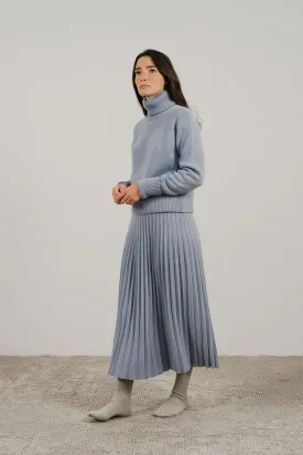 CASHMERE MIX PLISSE SKIRT