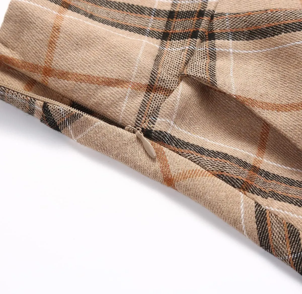 IDEALSANXUN Plaid Skirt for Womens High Waist Aline Pleated Midi Skirts