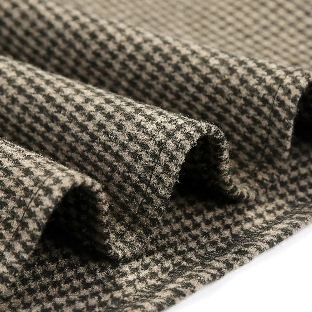 IDEALSANXUN Womens Fall Winter High Waisted Wool Plaid A-line Long Skirt