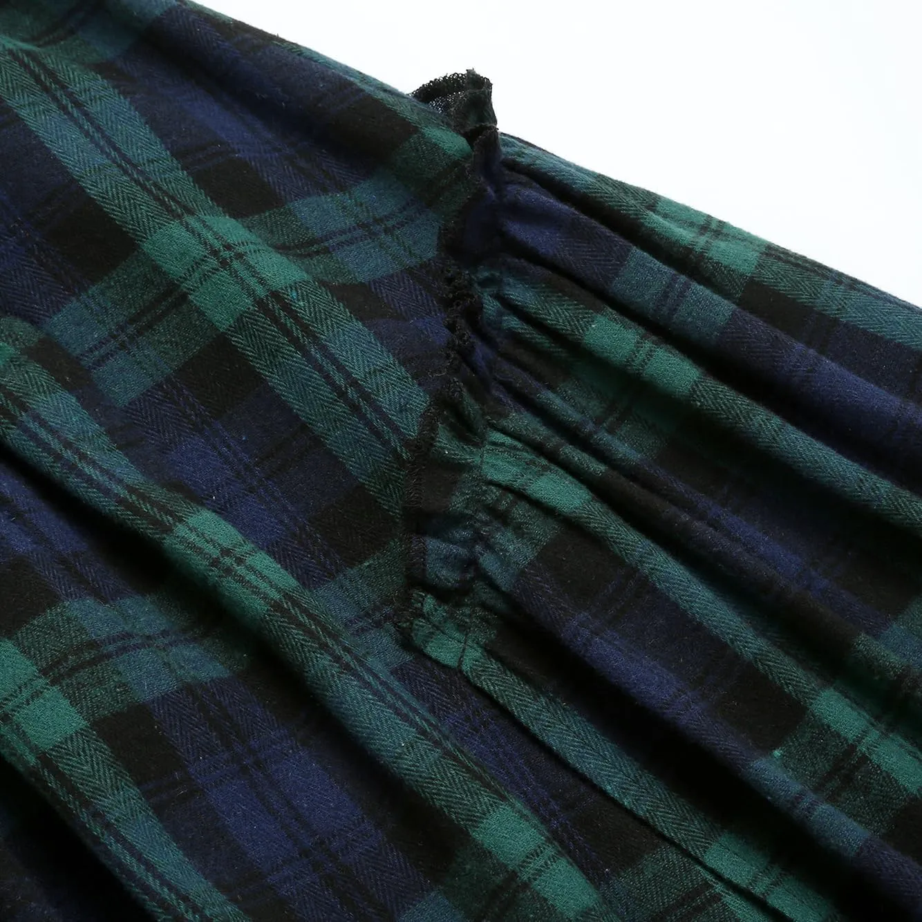 IDEALSANXUN Womens Long Plaid Skirts High Waisted A Line Renaissance Maxi Skirt with Pockets
