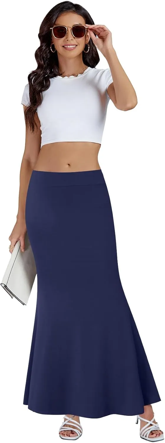 KIFOVEN Women's Casual Striped Print High Waist Maxi Long Pencil Skirt