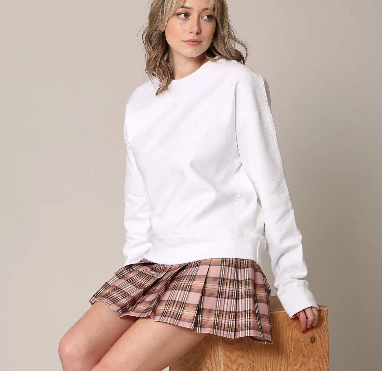Made By Johnny Womens' Girls' High Waist Mini Plaid School Uniform Pleated Skater Tennis Skirt with Lining Shorts