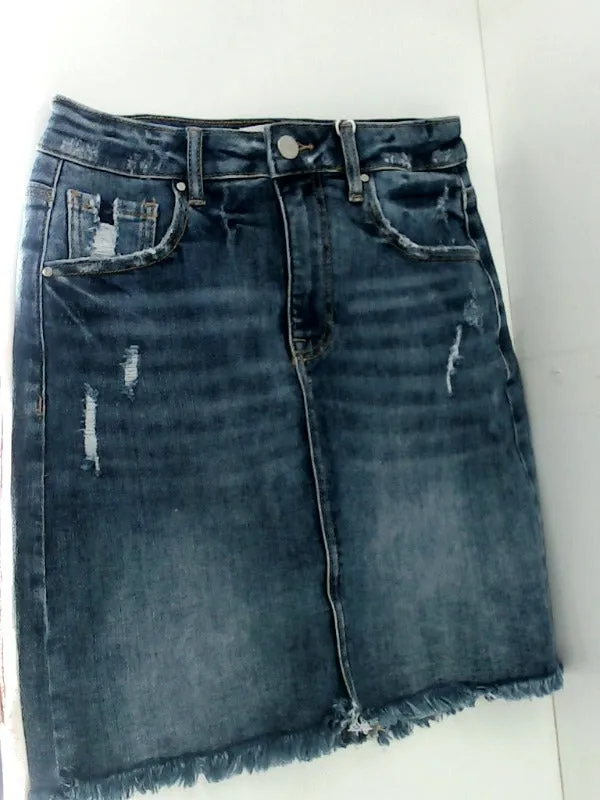 Risen Jeans Distressed Denim Skirt Small