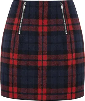 Vrtige Women's Plaid Skirt for Women High Waist A Line Fall Bodycon Pencil Mini Skirt