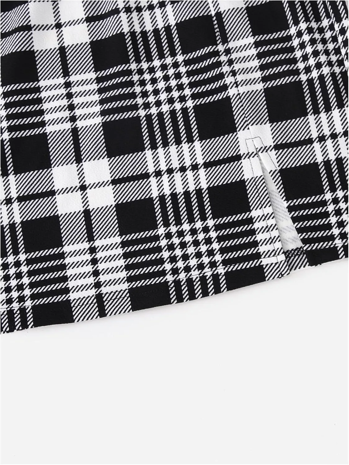 WDIRARA Women's Plaid Print Slit Hem Mini Pencil Skirt High Waist Bodycon Short Skirts