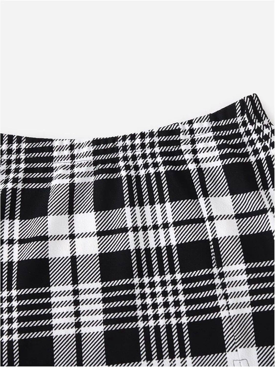 WDIRARA Women's Plaid Print Slit Hem Mini Pencil Skirt High Waist Bodycon Short Skirts