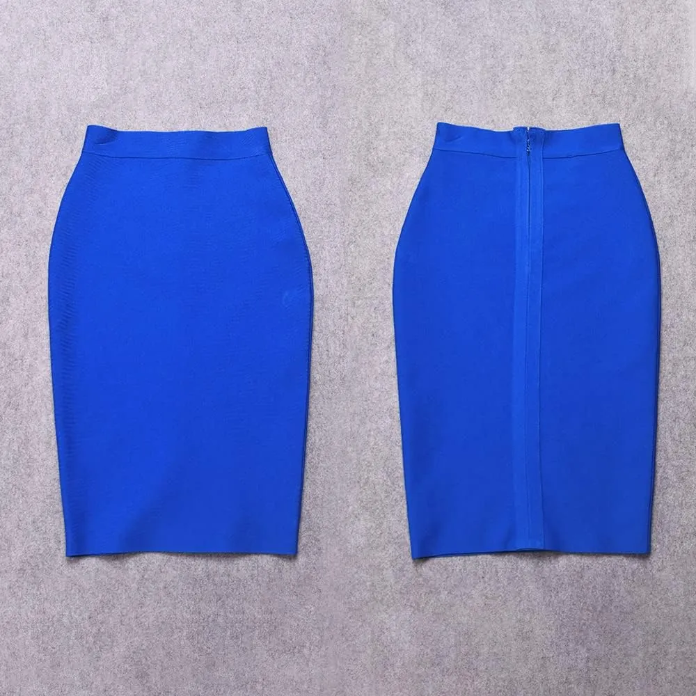 Women's High Waist Knee Length Bodycon Office Pencil Skirt