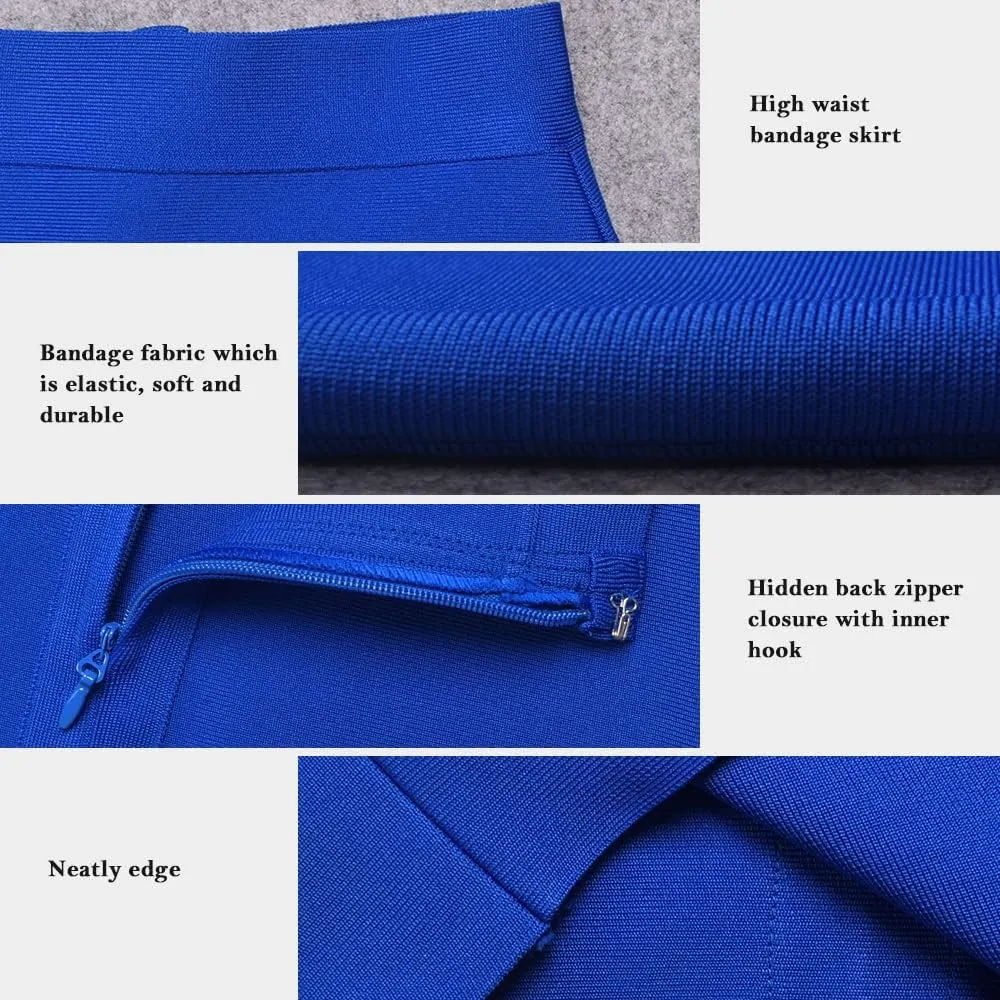 Women's High Waist Knee Length Bodycon Office Pencil Skirt