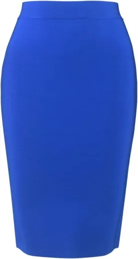 Women's High Waist Knee Length Bodycon Office Pencil Skirt