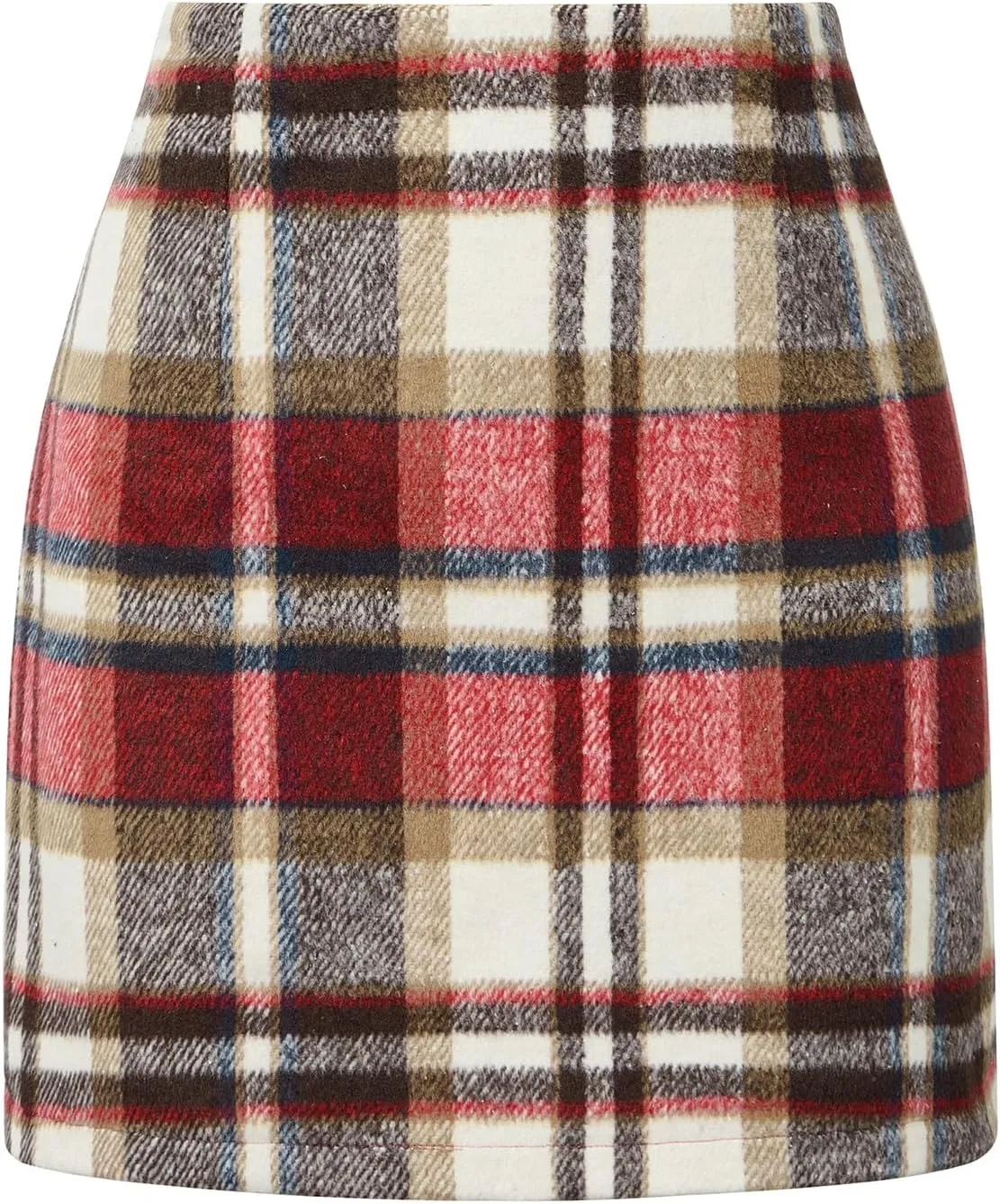 Womens Plaid Skirts High Waist Pencil Skirt Bodycon Mini Skirt Fall Winter Outfits for Women