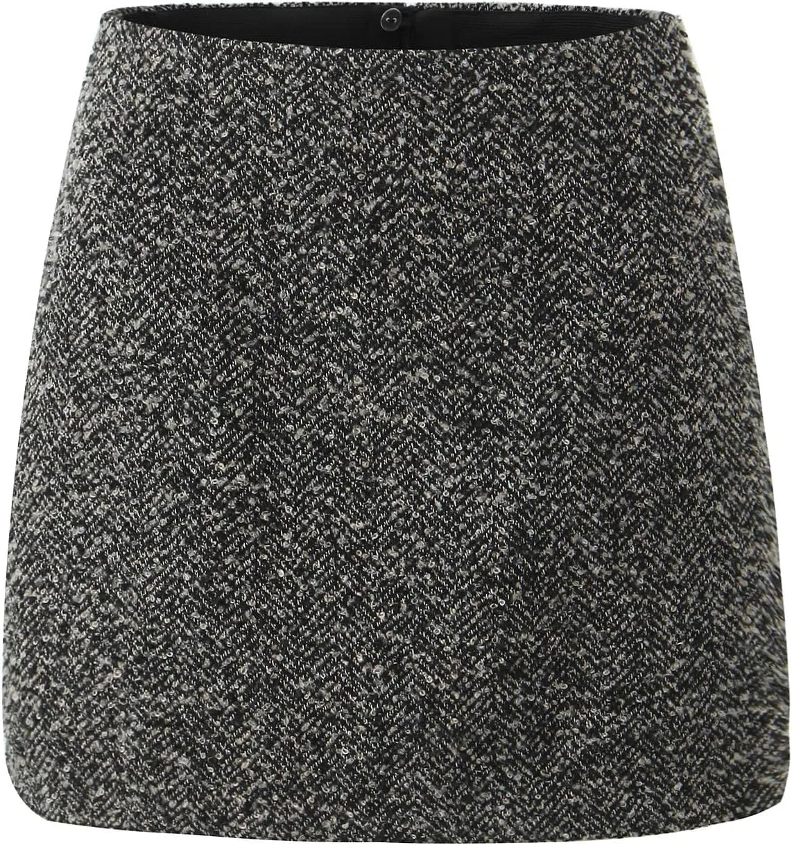 Women's Tweed Mini Skirt Fall Winter High Waist Office Work Bodycon Pencil Skirts