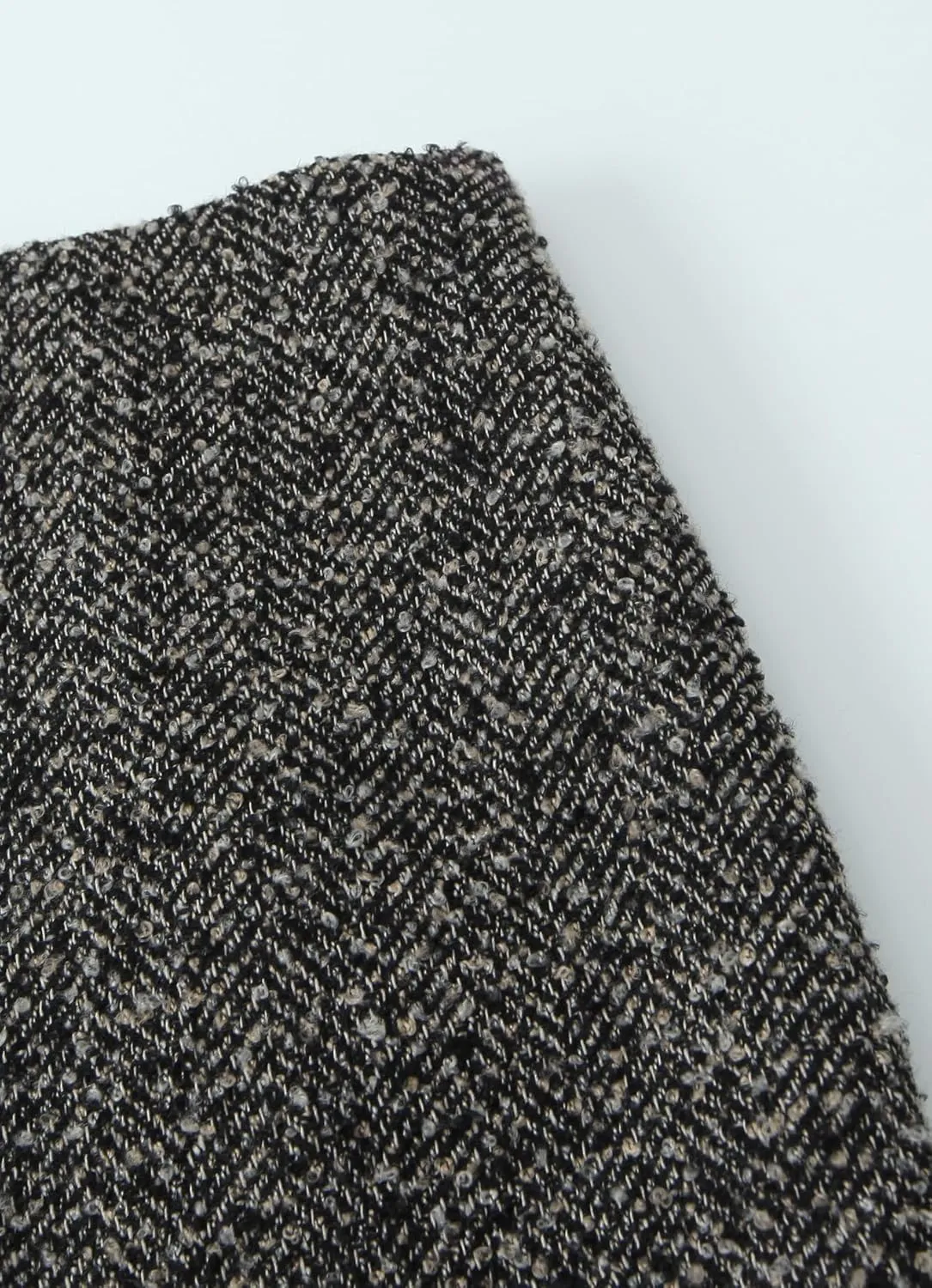 Women's Tweed Mini Skirt Fall Winter High Waist Office Work Bodycon Pencil Skirts