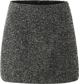 Women's Tweed Mini Skirt Fall Winter High Waist Office Work Bodycon Pencil Skirts